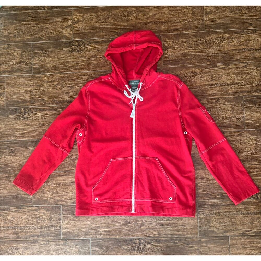 Lauren Ralph Lauren Red Full-Zip Hoodie - L